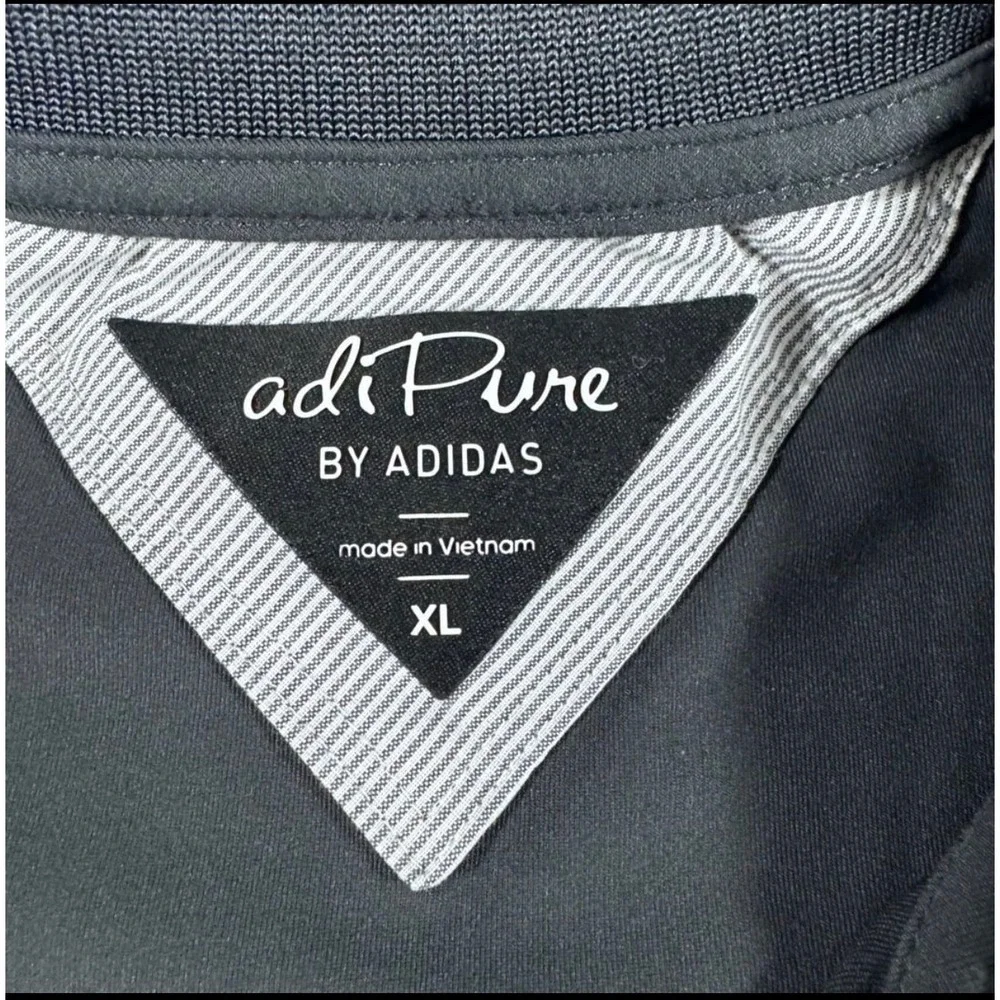 Adidas adiPure Mens XL Golf Polo Shirt Charcoal Grey Quarry Oaks Logo